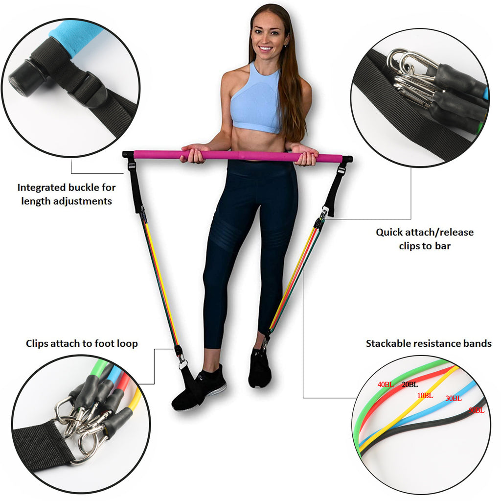Total Body Pilates Bar for Home Workouts